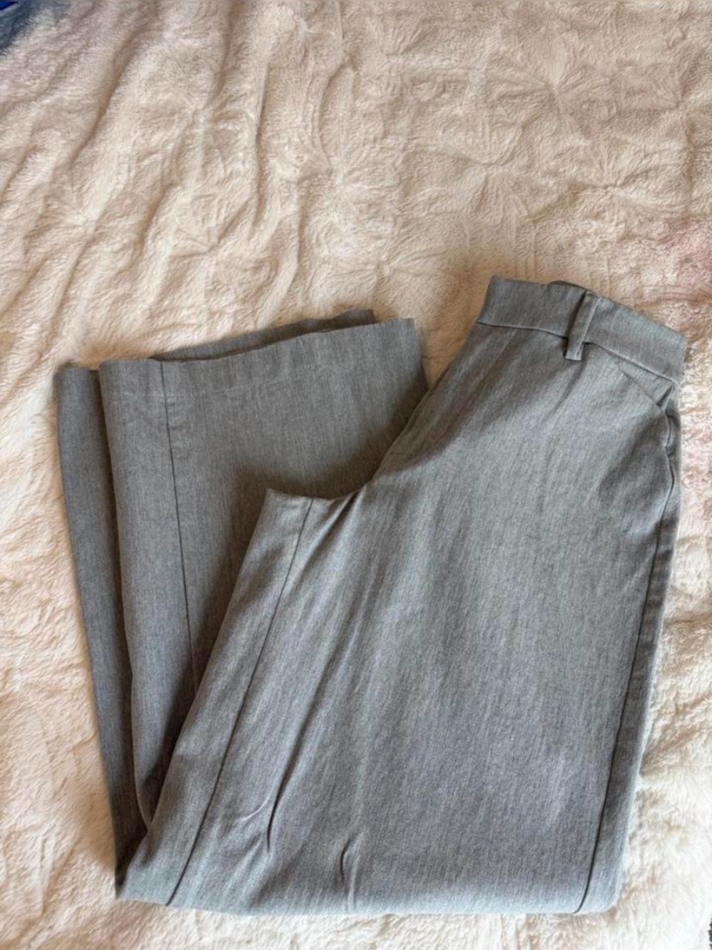 Old Navy Light Gray Wide-Leg High-Rise Trousers